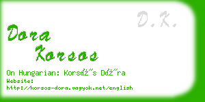 dora korsos business card